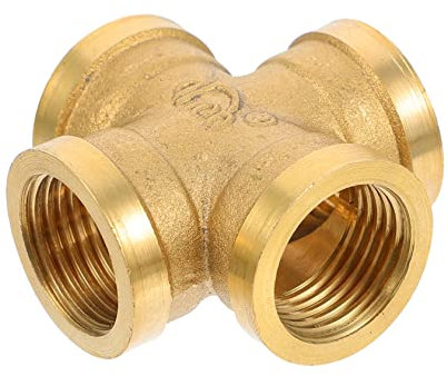 Angoily Messing 4-wege Kupplung mit Innengewinde Wasseranschluss Adapter für Gartenschlauch und Bewässerung Langlebiger Rohrverbinder für Stabile Wasserarmaturen
