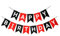 5M Happy Birthday Banner, Happy Birthday Girlande Partyzubehör für Kinder, Mädchen, Geburtstagsparty Wand und Türdekoration für Männer Jungen Frauen und Mädchen, Schwarz, Rot