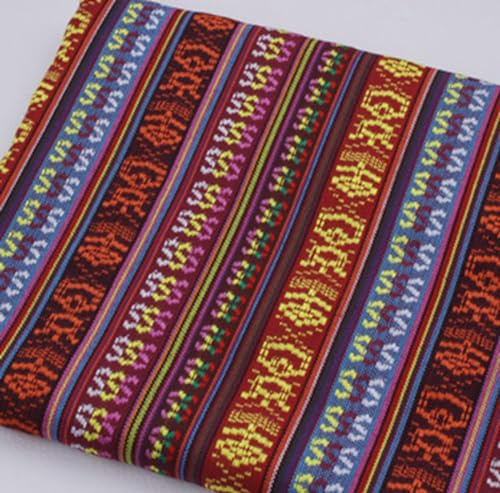 LUMoony Ethnischer exotischer Blumenmuster Stil Möbelstoff1 1m*148cm Vintage Jacquardband DIY dekor Stoff im ethnischen Stil Drucken Stoff Gruppe Polsterstoff Tischdecken Vorhänge Dekostoffe