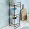 [en.casa] Tischregal Pargas Aufbewahrungsregal mit 3 Ablagen Küchenregal Regalaufsatz Holzregal stehend Organizer 43 x 14 x 13 cm Wandregal Schwarz/Natur