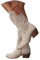 Tinbarry - Stivali da Cowboy Donna Stivaletti in Pelle Scamosciata Western Alti alla Caviglia A Punta con Tacco Basso Beige EU 37
