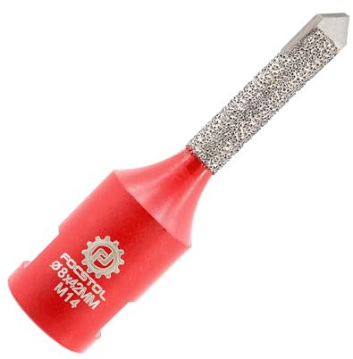 FOCSTOL Mèche à Mortier Diamantée - 8mm x 42mm Fraise Diamantée avec Pointe en Carbure pour L'enlèvement du Mortier et Jointoiement Maçonnerie Pierre et Brique