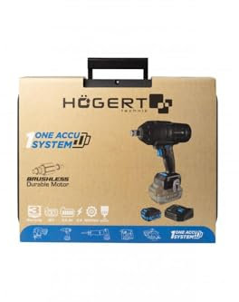 HÖGERT TECHNIK Akkusatz Bürstenloser Schlagschrauber-Set 18V, 1000 Nm Drehmoment, 4,0 Ah Akku, 4A Ladegerät, Koffer, Bürstenloser Motor, LED-Beleuchtung, Für Werkstätten