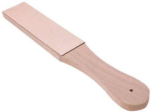 Premium Leder Streichriemen Abziehleder für Messer, Paddelgriff aus Hartholz, doppelseitiger Ergonomie Griff Cutter Spitzer Honenwerkzeuge für Küchenköche(275mm x 42mm)