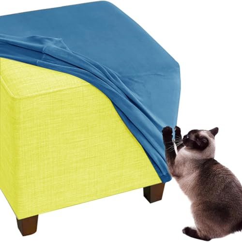 QOEUIUJ Stretch Hocker Bezug Quadratisch 60x60 40x40 45x45 50x50 55x55 80x80 35x35 Hockerauflage Sitzauflage Slipcover for Ottomane Sitzhocker Fußhocker(Peacock-Blue,24/60cm)