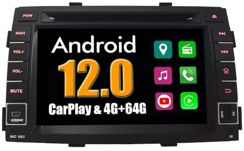 RoverOne 7 Zoll Android System Car DVD-Player für KIA Sorento 2009 2010 2011 2012 mit Autoradio GPS Navigation Radio Stereo Bluetooth USB Mirror Link Touch Bildschirm