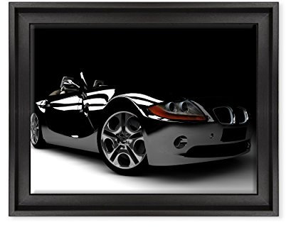 Bild auf Leinwand Canvas – Gerahmt – fertig zum Aufhängen – Supercar – BMW Z3 Z8 – Rennwagen Sport Design Dimensione: 30x40cm C - Colore Nero Contemporaneo