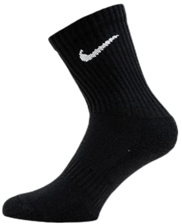 Nike Unisex Everyday Cushion Crew Training (3 Pairs) Socken, Black/White, S EU