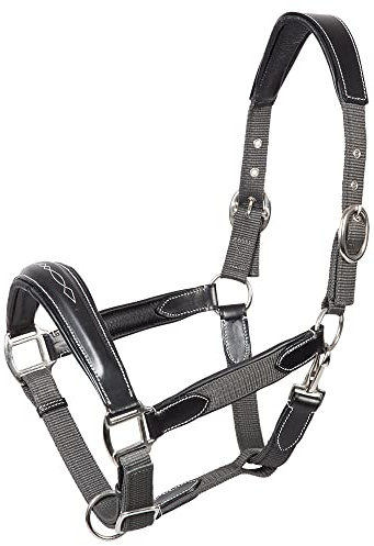 PFIFF 102810 Halfter 'Caline' mit Lederapplikation, dunkelgrau-schwarz Cob