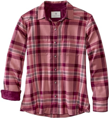 Legendary Whitetails Women's Standard Legendary Flannel Shirt, Frosted Rose Plaid, Medium