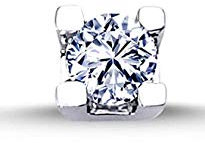 0,08 Carat Herren Diamant Solitär EinStein Ohrringe 14 Karat Weißgold