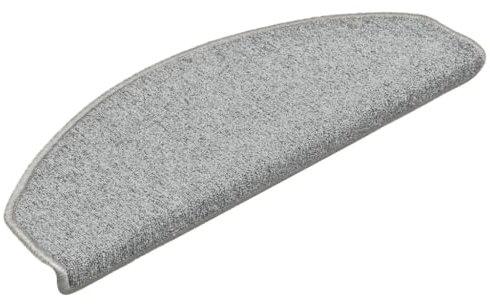 vidaXL 15x Treppenmatten mit Klebebändern Stufenmatten Stufenschoner Treppenschutz Matten Treppenteppich Treppenschoner Hellgrau 65x24x4cm