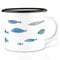 Ligarti Emaille Tasse | handveredelter Becher | Design Mug | Fischwarm