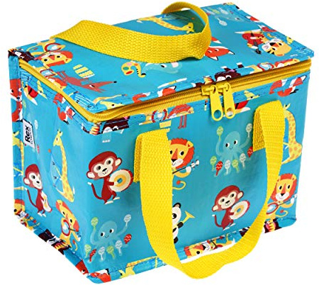 Rex London - Insulated Lunch Bag for Kids & Adults Foil Lined - Animal Band | lunch bag, insulated lunch bag, lunchbag, thermal container, food carrier, soft lunchbag, cooler box