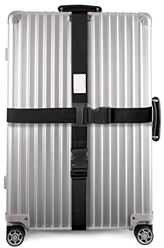 OW-Travel Kofferband Gurt Kreuz Schwerlast Personalisierter Koffergurt Kreuz mit Adressschild. Luggage Strap Gepäckgurt Koffer Gurt Kofferbänder Koffergurte Farbig Koffer Gurt Schwarz
