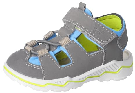RICOSTA Jungen Sandalen Gery, Kinder Lauflernschuhe, Weite: Mittel, waschbar, Outdoorsandalen, Halbschuhe, Klettverschluss, Meteor/Sky (460), 23 EU