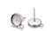 Craftdady Flache runde Ohrstecker mit Schlaufe, Edelstahl, blanko, 12 mm, Cabochon-Fassung, 100 Stück