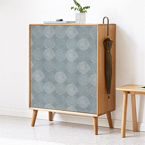 LIVEINU Schrankvorhänge für Küche, Kleiderschrank, Badezimmer, Staubdichter Vorhang für Regale, Wandpaneele, hängende Tür, Japanische Noren, Klettverschluss 70cm B x 100cm H Geometrischer Kreis Grau