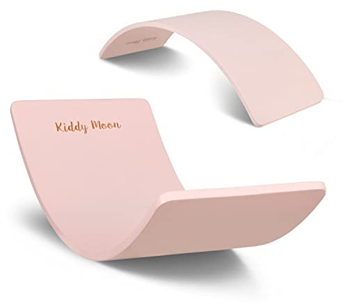 KiddyMoon Balance Board Aus Holz Für Kinder, Babys Montessori Spielzeug, Gleichgewicht, Balancieren Babys Holzspielzeug, Balancebrett Wackelbrett Gleichgewicht, Pink