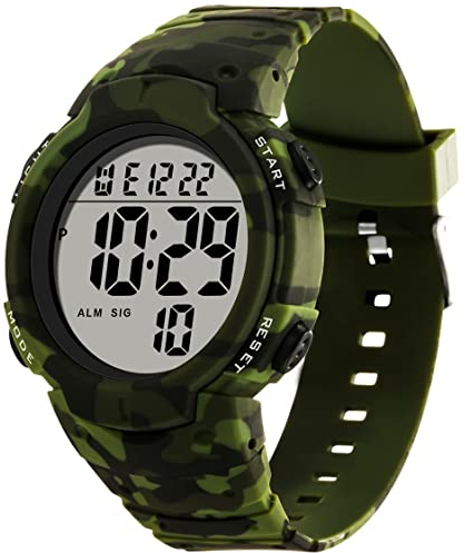 findtime Herren Uhren Digital Militär Armbanduhr Stoppuhr Outdoor Sportuhren für Männer Jungen Timer 5 ATM Wasserdicht Uhr mit LED Licht Wecker Chronograph Countdown Tactical Watch Kalender 12/24H