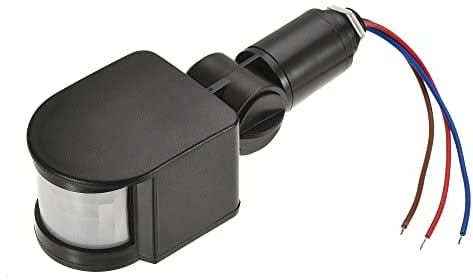 sourcing map Bewegungssensor 12V Infrarot PIR Melder Schalter Wandhalterung für Bodenlicht Schwarz