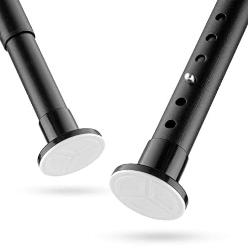 MEISENBERG Teleskopstange ohne Bohren 260-310cm, Ø25mm Matt Schwarz Multifunktionale Gardinenstange Klemmbar - Vorhangstange, Spannstange Ausziehbar - für ihre Gardinen, Trennwand und Balkon