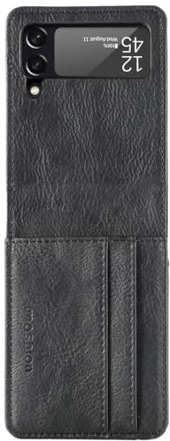 iMoshion Bookcase Hülle kompatibel mit Samsung Galaxy Z Flip 4– Luxuriöse Handyhülle – Handytasche in Schwarz [Mit Ständer, Platz für 3 Karten, Magnetverschluss]