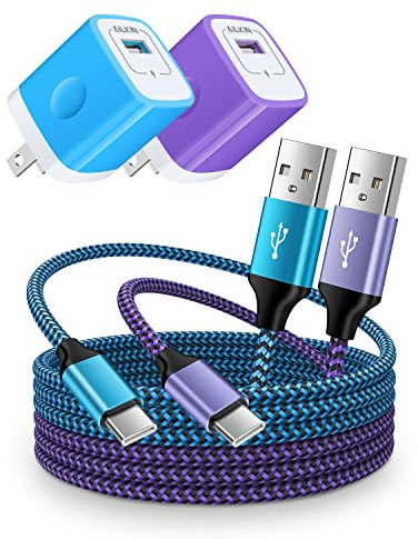 Android Charger, USB C Fast Charging for Google Pixel 10 Pro XL 9a 9 8 7 Pro, Samsung Galaxy S25 S24 S23 S22 Ultra A17+ iPhone 17 Air 16e 16 15 Pro Max, Kindle USBC Power Adapter Block +USBC Cable 3 F