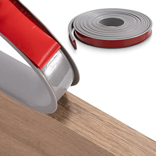 FAKILO Bande de Chant Flexible en U pour Meubles 30mm x 5m, Bande de Bordure de Placage Auto Adhésive en TPE Garniture de Bord de Meubles de Bricolage pour Restauration d'étagères de Chaises, Gris