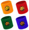 Absorbants Poignet Bandeau, Serre Poignets Bracelets pour Sports, Bandeaux de Poignet Élastiques en Éponge, 4 Pièces Bracelets de Sport pour Enfants, Course À Pied, Exercice, Football, Basket-Ball