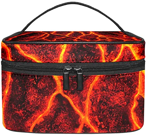 Magma Lava tragbare Make-up-Tasche Reise-Kosmetiktasche für Damen mit Reißverschluss, Tasche für Organizer, Mehrfarbig, 22.5x15x13.8cm/8.9x5.9x5.4in