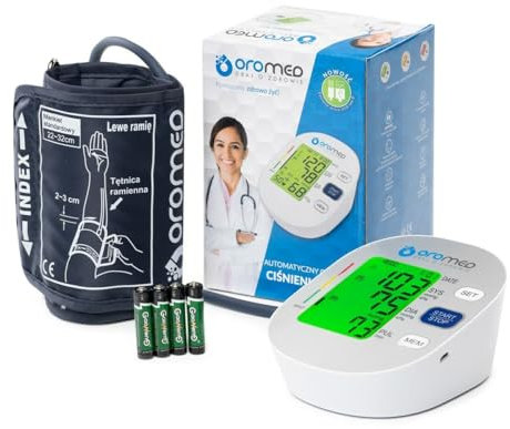 Oromed ORO-BP2 Elektronisches Oberarm-Blutdruckmessgerät mit LED-Display, Arrhythmie-Erkennung, 2×99 Speicherplätzen, USB-Anschluss, automatische Abschaltung