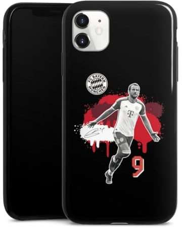 Slim Case extra dünn kompatibel mit Apple iPhone 11 Silikon Handyhülle schwarz Hülle FC Bayern München Harry Kane Offizielles Lizenzprodukt