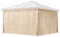 TOOLPORT 4 Seitenteile für Gartenpavillon Forest Deluxe 4x4 m - Polyester ca. 180 g/m² - mit Reißverschluss - Champagner