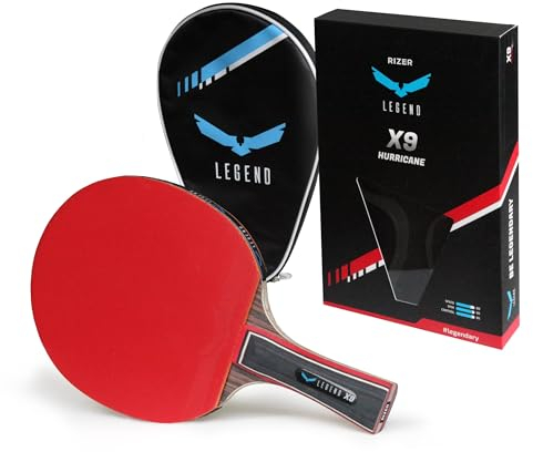 RIZER Legend X9 Tischtennisschläger mit Kohlefaser, mit Ping-Pong-Schlägerhülle, 7-lagiges Blatt, Offensive 2,1 mm, Wettkampf-Ping-Pong-Schläger, Premium-Tischtennisschläger, Schläger
