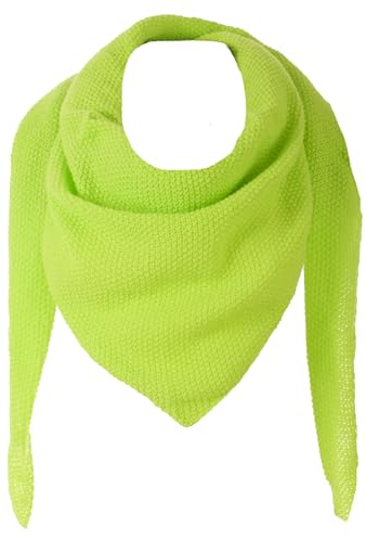 FASHION YOU WANT Damen XXL Strick Dreieck Schal mit Reiskorn Strickmuster in Unifarben, Schal, Leichtes Tuch (neon gelb)