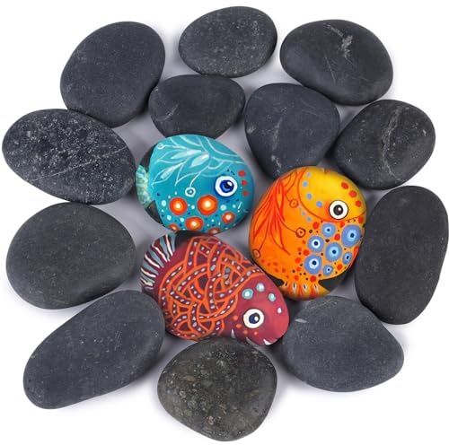 VGOODALL 15PCS Painting Rocks, River Rocks for Painting DIY Rocks Natural Smooth Rocks for DIY Craft School Kindness Project Decorations
