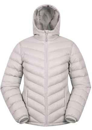 Mountain Warehouse Seasons Gefütterte Damenjacke - Wasserbeständige Winterjacke, Fronttaschen, verstellbare Bündchen und Kapuze mit Elastik Hell-Beige Damengröße EU 48