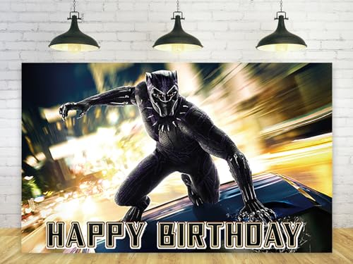 Hintergrund für Geburtstagsparty-Dekorationen, schwarzer Panther, Hintergrund für Babyparty, Party, Kuchen, Tischdekoration, Zubehör, Themenbanner, 1,5 x 0,9 m