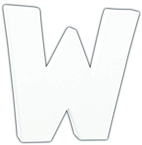 Décopatch AC752Cpack 5x Buchstabe W aus Pappmaché 15x10,5x12cm Weiß