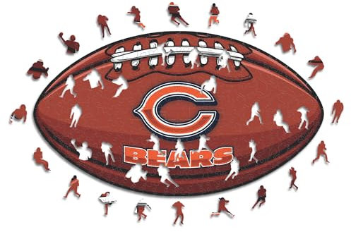 Iconic Puzzles, Chicago Bears Crest, 100% ökologisch nachhaltiges Holzpuzzle mit offizieller Lizenz, Größe M, 270 Teile