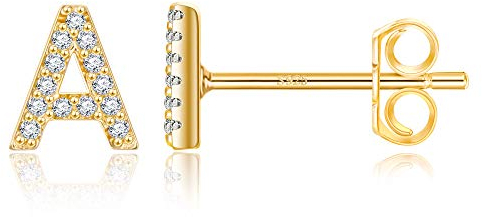 TINGN Ohrstecker Gold Ohrringe Mädchen - Geschenke für Mädchen Buchstaben Gold Ohrringe Mädchen Ohrstecker Gold Mädchen Ohrringe Gold Mädchen Geschenke für Teenager Mädchen Ohrstecker Buchstaben