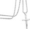 Kette Herren, Halskette Kruzifix Kreuz-Anhänger, Jesus Christus Kettenanhänger für Herren Damen, Edelstahl Silberkreuz Geschenk für Freund 60cm Verdrehte Kette