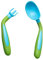 Hohopeti 1ensemble Set De Couverts Pour Garçon Fille Flexible De Fourchette Et Cuillère Pour Repas Vert Et Bleu