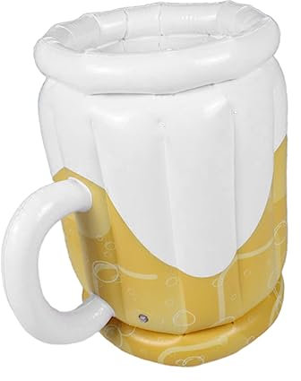 OFFSCH 1stk Aufblasbarer Bierkühler Getränkekühler Aufblasbarer Getränkebehälter Aufblasbarer PVC-kühler Tragbarer Bierkühler Aufblasbarer Biereimer Kühlbehälter Trinken Biergläser Weiß