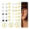 Diamday 15Paar Ohrstecker Chirurgenstahl Damen Herren Ohrringe Set Piercing Ohr Gold Silber Medizinische Ohrstecker Creolen Ohrringe Hypoallergene Helix Knorpel Flatback Ohrstecker Mehrfache Piercing