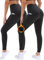 DDOBB 2er Pack Sport Leggings Damen High Waist Sportleggins Damen Lang Mit Taschen Gym Leggins Blickdicht Schwarz Sporthose Elastische Bauchweg Yogahose Fitness Laufhose(Gefütterte-Schwarz*2,L-XL)