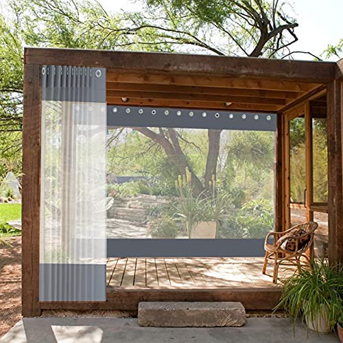 Tenda trasparente impermeabile per esterni, 0,5 mm, pannelli laterali per pergola, per cortile, gazebo, finestra, blu, personalizzabile 8 x 3 m