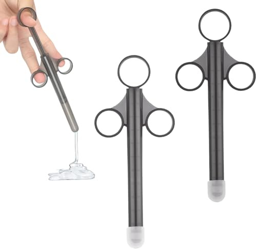 NECXON 2 Stück Gleitmittel-Applikator-Injektoren, Gleitmittel-Applikator, persönlicher Gleitmittel-Applikator, Spritze, Gleitmittel-Applikator-Launcher für Männer, Frauen, Paare (grau)
