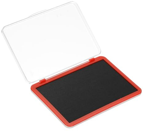 PATIKIL 6,5x4,5 Großer Stempelkissen, waschbares Handwerks-Stempelkissen für Gummistempelkartenherstellung Stempeln Scrapbook Fingerabdruck Handabdruck Stil 1, Schwarz/Klar